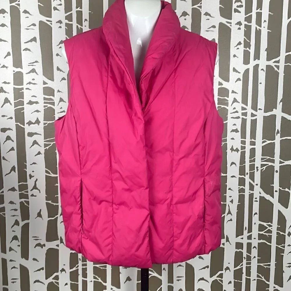 Coldwater Creek Down Feather Fill Quilted Puffer Vest M Pink